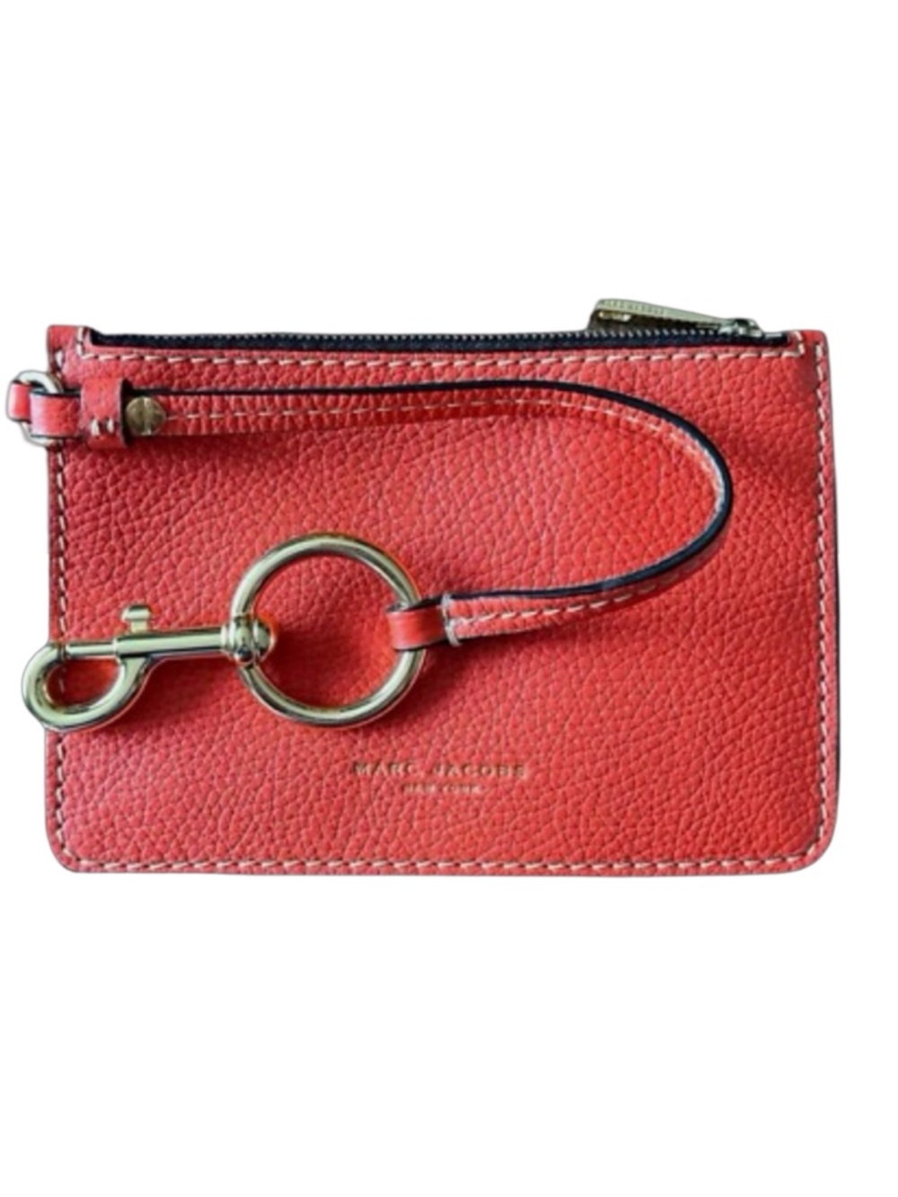 Blush Pink Pebbled Leather Wristlet Clutch Zip Pouch 7x5
